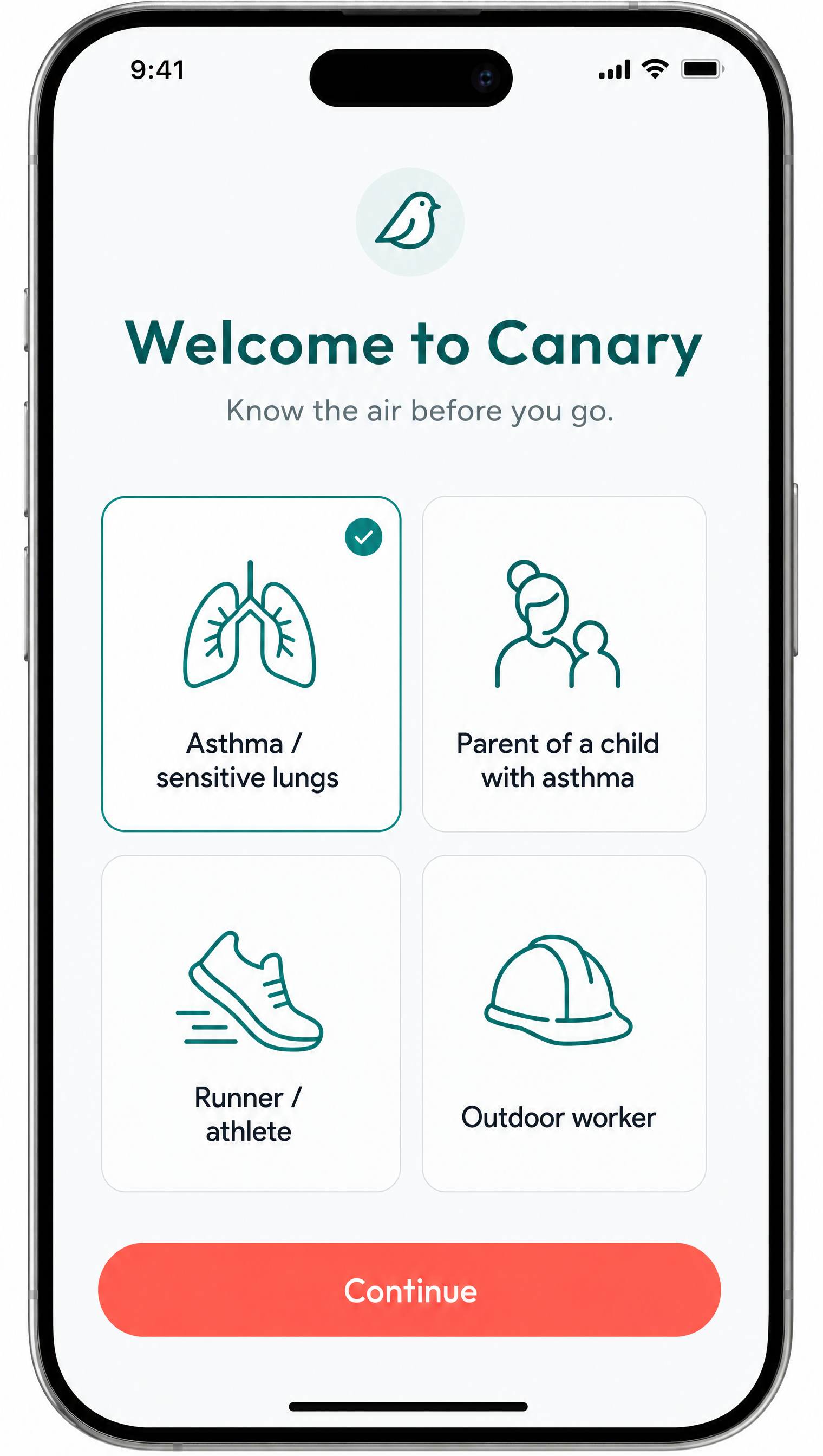 Canary onboarding — choose your profile